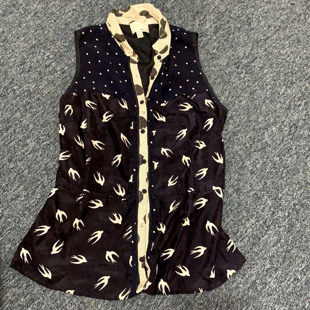 Greylin Sleeveless Button Up Blouse size S